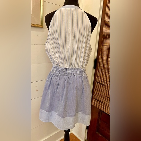 Central Park West Blue and White Striped Mini Dress - Picture 3 of 7